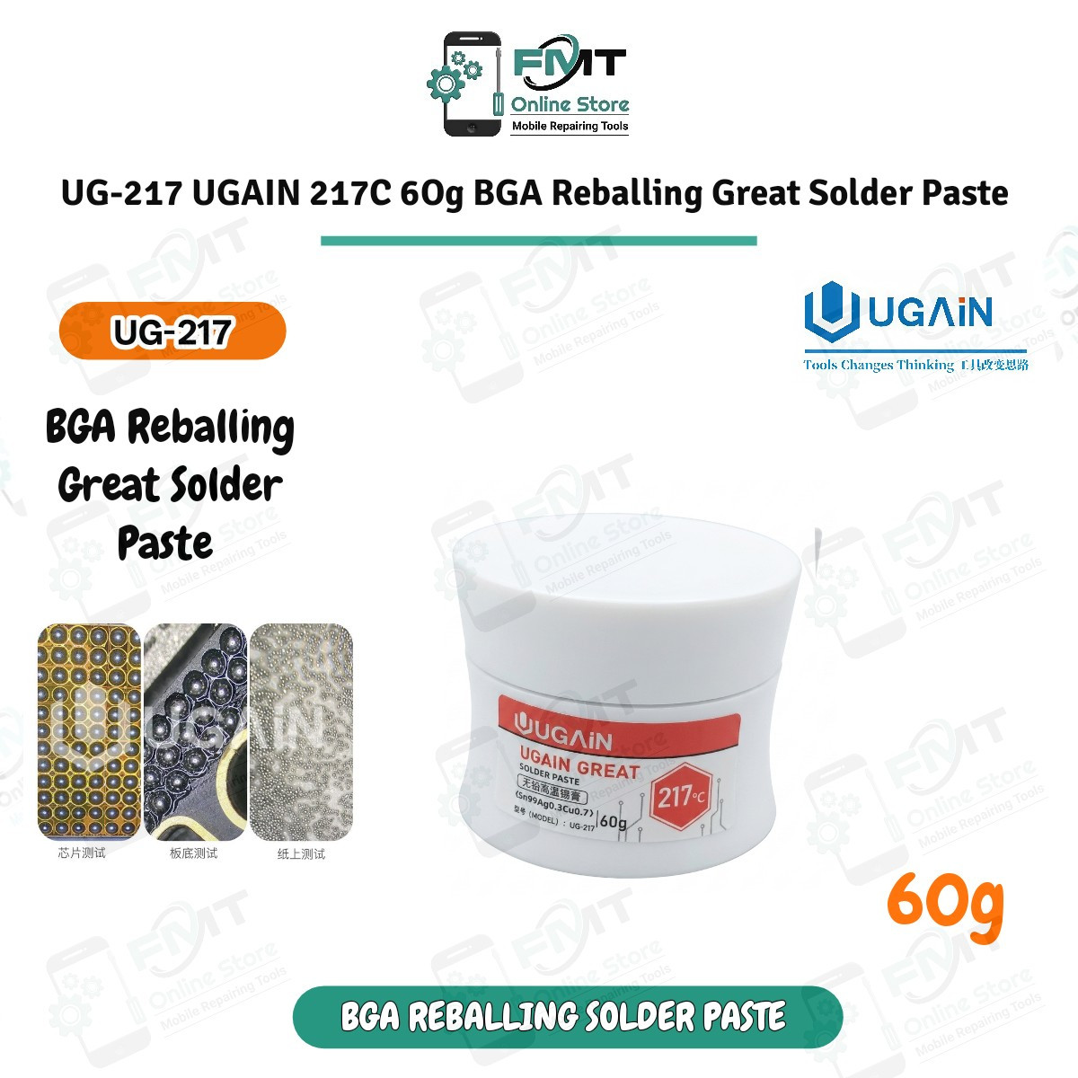 UG-217 UGAIN 217C 6Og BGA Reballing Great Solder Paste