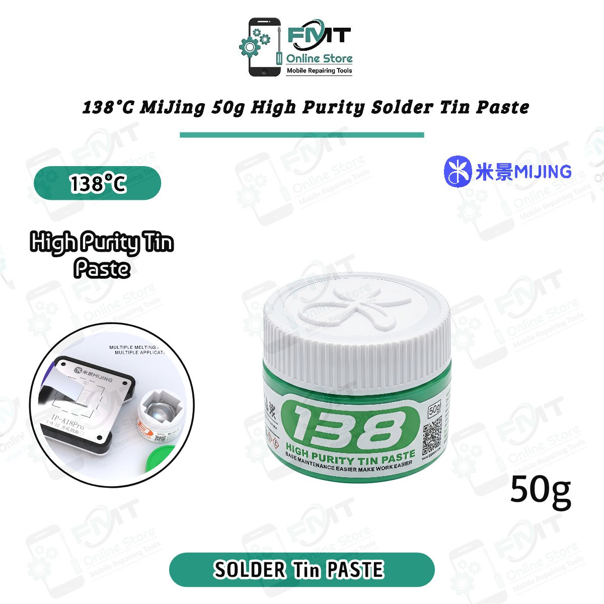 138°C MiJing 50g High Purity Solder Tin Paste