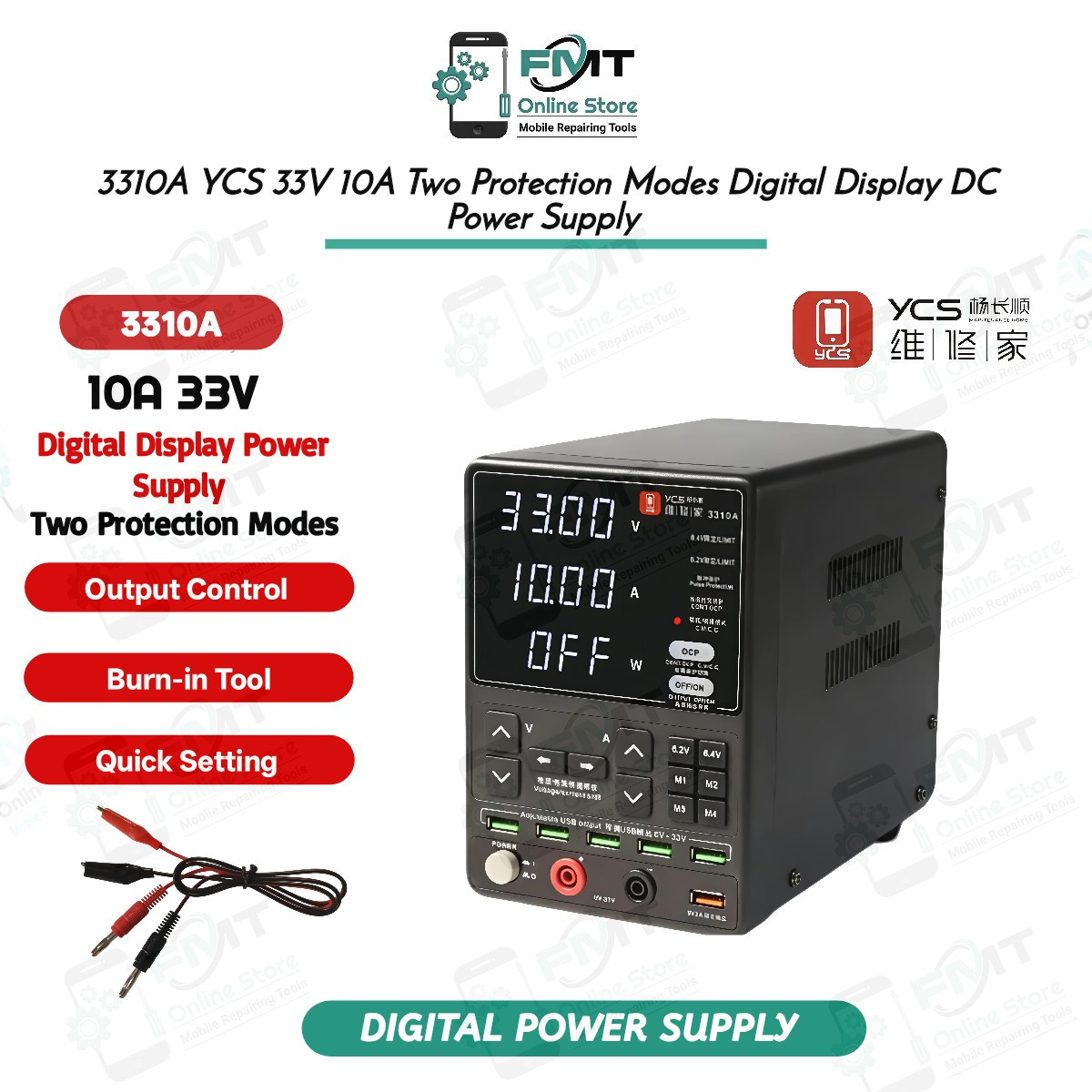 3310A YCS 33V 10A Two Protection Modes Digital Display DC Power Supply
