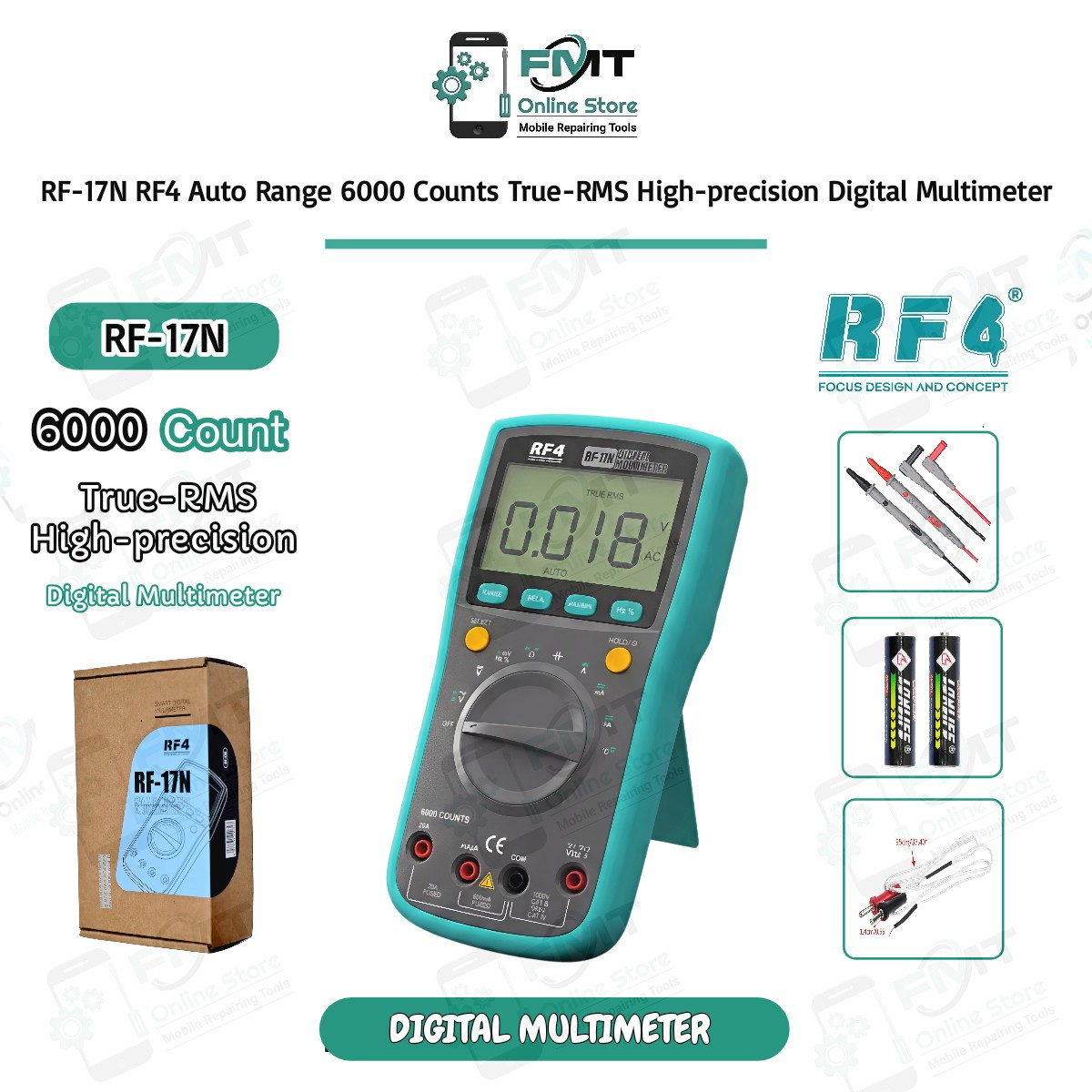 RF-17N RF4 Auto Range 6000 Counts True-RMS High-precision Digital Multimeter
