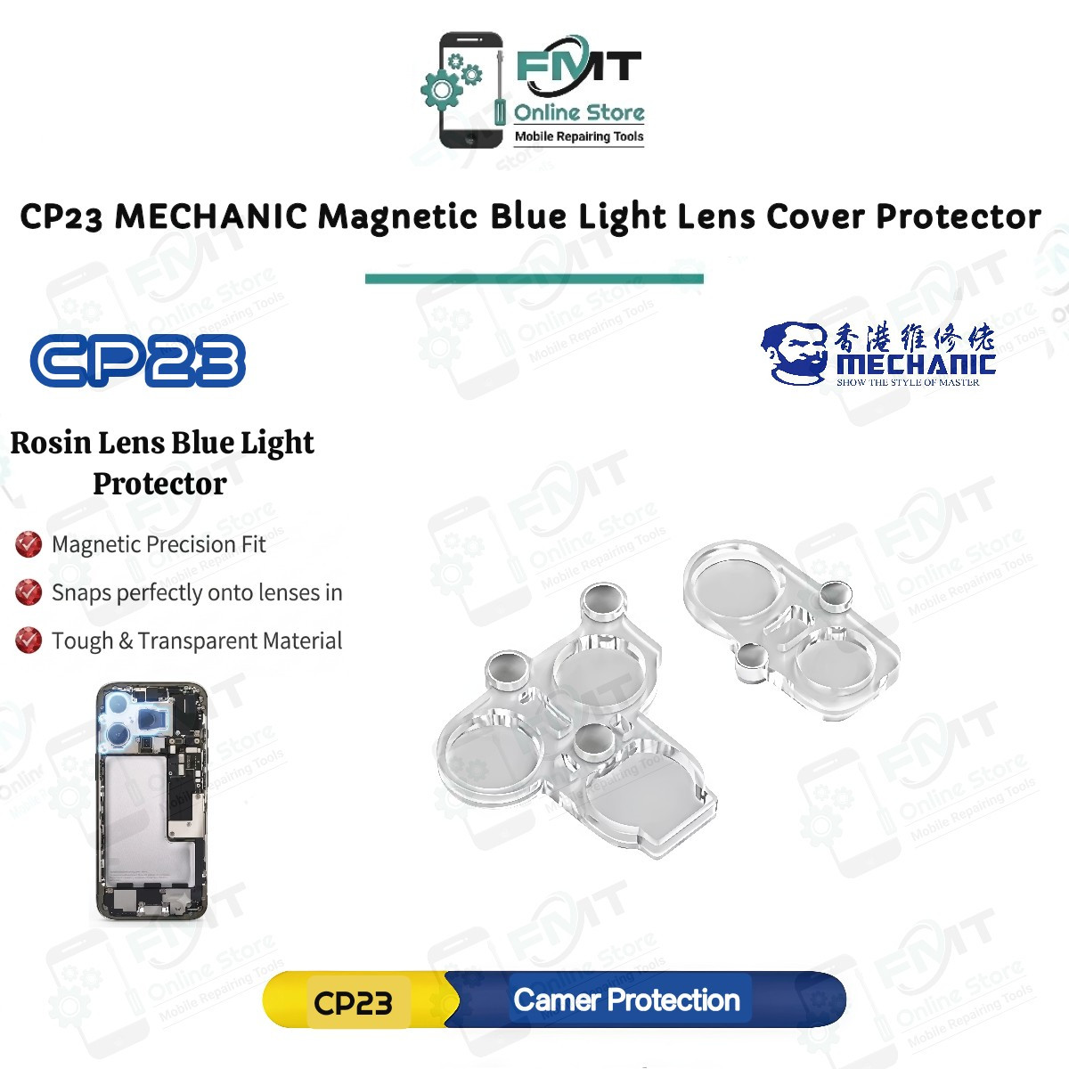 CP23 MECHANIC Magnetic Blue Light Lens Cover Protector Designed For iPhone Models (12-17PM).