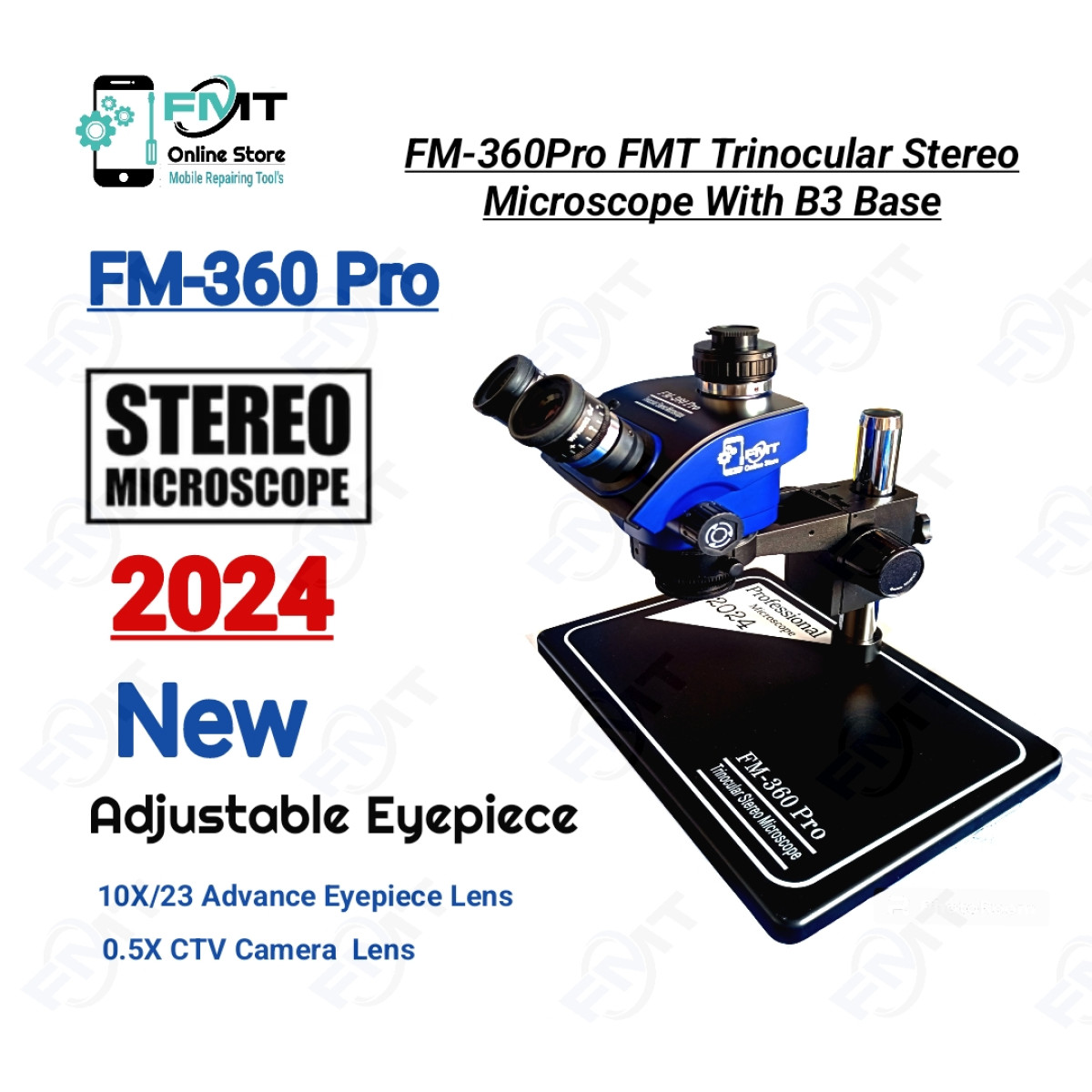 FM-360Pro FMT Trinocular Stereo Microscope